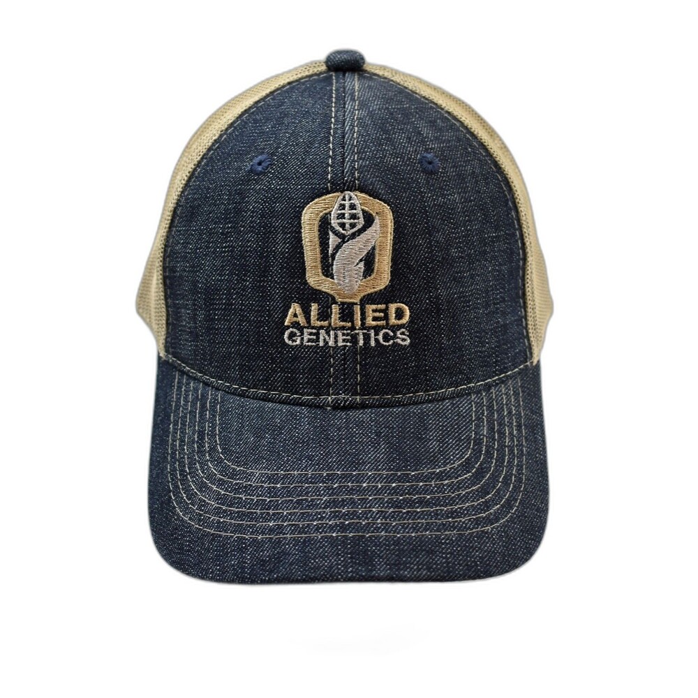 Allied Genetics Blue Denim Tan Mesh OC Baseball Cap Hat - One Size